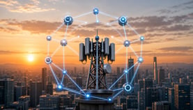 6G Network Skyline at Sunset