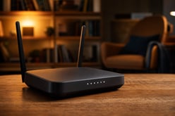 WiFi Router in Modern Living Room