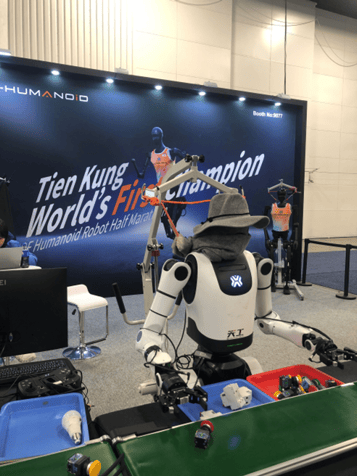 A humanoid robot on display at CES 2026