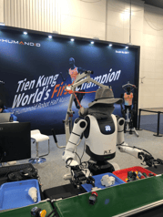 A humanoid robot on display at CES 2026
