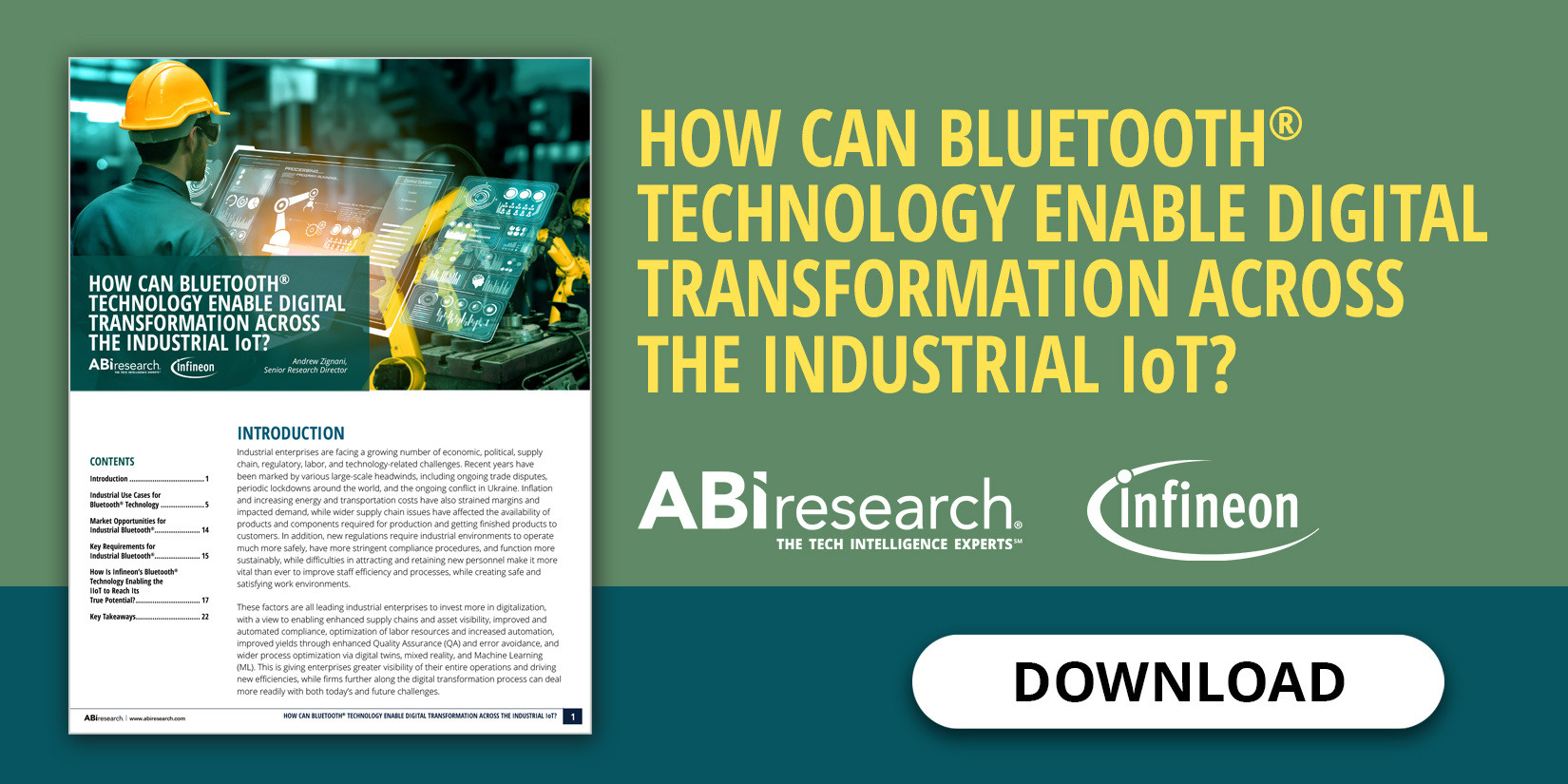 A whitepaper providing an overview of how Bluetooth® technology is transforming industrial markets